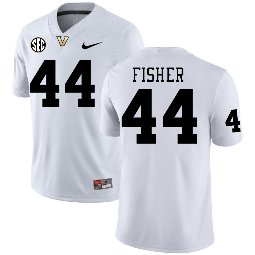 Vanderbilt Commodores #44 Gabe Fisher College Football Jerseys Stitched-White